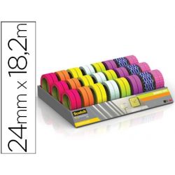 CINTA ADHESIVA SCOTCH MASKING TAPES CINTA CARROCERO FANTASIA 24MMX18,2 MT 8 MODELOS SURTIDOS