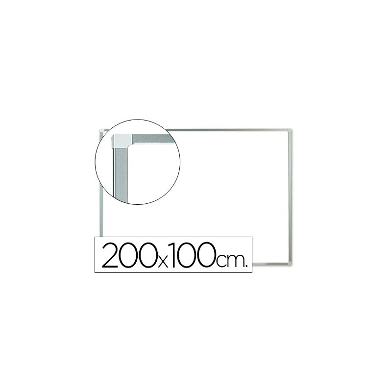 PIZARRA BLANCA Q-CONNECT LAMINADA MARCO DE ALUMINIO 200X100 CM - Alfil.be
