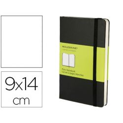 LIBRETA MOLESKINE TAPA DURA LISO 192 HOJAS COLOR NEGRO CIERRE CON GOMA 90X140 MM