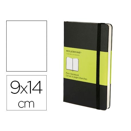 LIBRETA MOLESKINE TAPA DURA LISO 192 HOJAS COLOR NEGRO CIERRE CON GOMA 90X140 MM