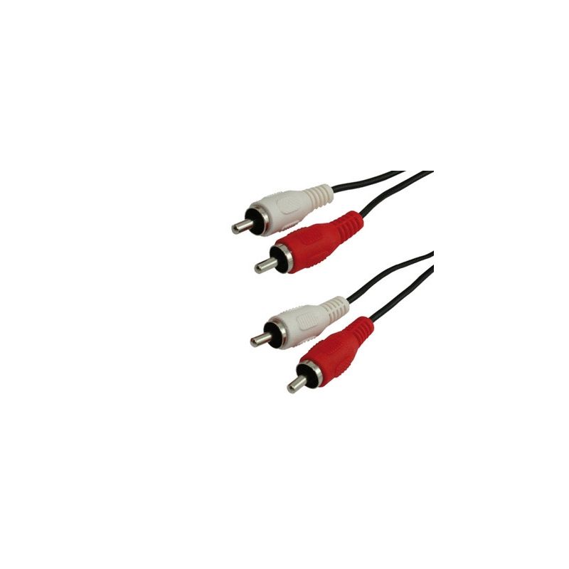 CABLE RCA DE AUDIO Y VIDEO MEDIARANGE LONGITUD 3 MT 2 CONECTORES CABLE EN COLOR NEGRO