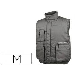 CHALECO DELTAPLUS MULTIBOLSILLOS CON CREMALLERA CINTURA ELASTICA PROTEGE RI?ONES COLOR GRIS TALLA M