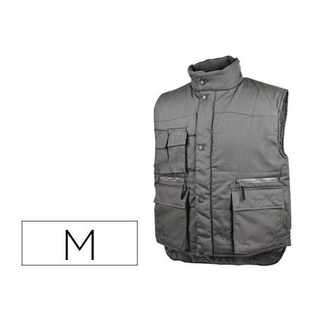 CHALECO DELTAPLUS MULTIBOLSILLOS CON CREMALLERA CINTURA ELASTICA PROTEGE RI?ONES COLOR GRIS TALLA M