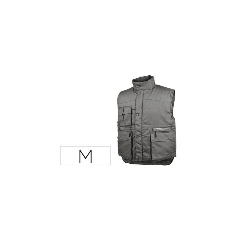 CHALECO DELTAPLUS MULTIBOLSILLOS CON CREMALLERA CINTURA ELASTICA PROTEGE RI?ONES COLOR GRIS TALLA M