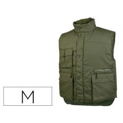 CHALECO DELTAPLUS MULTIBOLSILLOS CON CREMALLERA CINTURA ELASTICA PROTEGE RI?ONES COLOR VERDE TALLA M