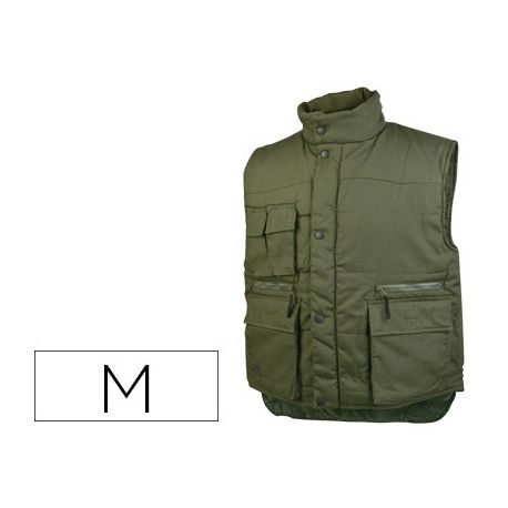 CHALECO DELTAPLUS MULTIBOLSILLOS CON CREMALLERA CINTURA ELASTICA PROTEGE RI?ONES COLOR VERDE TALLA M