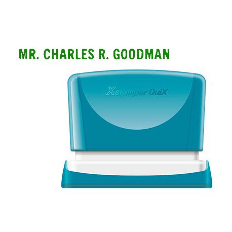 SELLO X'STAMPER QUIX PERSONALIZABLE COLOR VERDE MEDIDAS 4X60 MM Q-05
