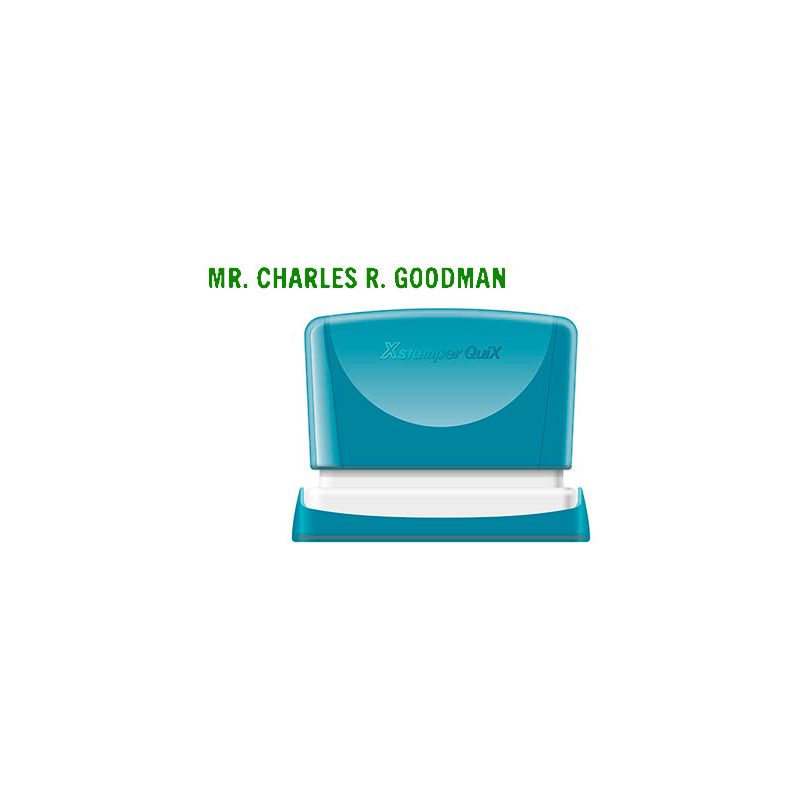 SELLO X'STAMPER QUIX PERSONALIZABLE COLOR VERDE MEDIDAS 4X60 MM Q-05
