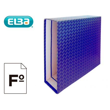 CAJA ARCHIVADOR DE PALANCA CARTON FORRADO ELBA FOLIO LOMO 85 MM AZUL