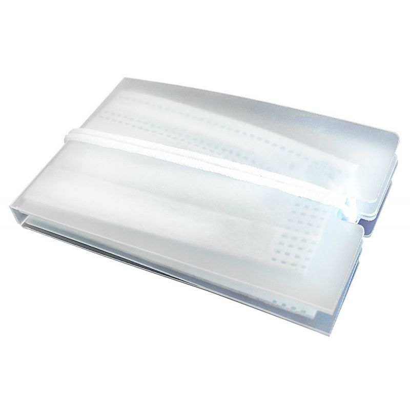 PORTAMASCARILLA PARDO PLEGABLE POLIPROPILENO TRANSPARENTE 10X60X90 MM