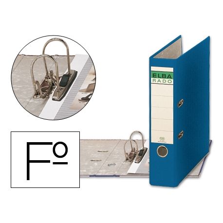 ARCHIVADOR DE PALANCA ELBA CARTON FORRADO FOLIO AZUL -LOMO DE 80 MM