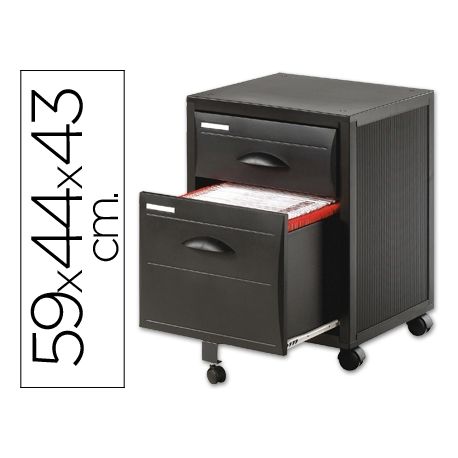 ARCHIVADOR MOVIL FAST-PAPERFLO POLIESTIRENO 2 CAJONES MODULO NEGRO