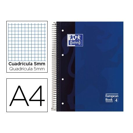 BLOC ESPIRAL OXFORD TAPA EXTRADURA MICROPERFORADO DIN A4 80 HOJAS CUADROS 5MM -COLOR AZUL BLOC ESPIRAL OXFORD TAPA EXTRADURA MICROPERFORADO DIN A4 80 HOJAS CUADROS 5MM -COLOR AZUL