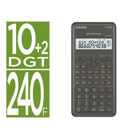 CALCULADORA CASIO FX-82 MS -CIENTIFICA -240 FUNCIONES -DOBLE PANTALLA CALCULADORA CASIO FX-82 MS -CIENTIFICA -240 FUNCIONES -DOBLE PANTALLA