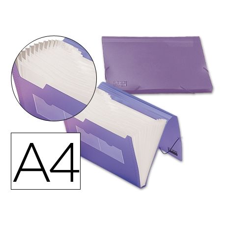 CARPETA LIDERPAPEL CLASIFICADOR FUELLE 32186 POLIPROPILENO DIN A4 VIOLETA SERIE FROSTY 13 DEPARTAMEN CARPETA LIDERPAPEL CLASIFICADOR FUELLE 32186 POLIPROPILENO DIN A4 VIOLETA SERIE FROSTY 13 DEPARTAMEN