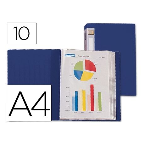 CARPETA LIDERPAPEL ESCAPARATE 31702 10 FUNDAS POLIPROPILENO DIN A4 AZUL -LOMO PERSONALIZABLE CARPETA LIDERPAPEL ESCAPARATE 31702 10 FUNDAS POLIPROPILENO DIN A4 AZUL -LOMO PERSONALIZABLE