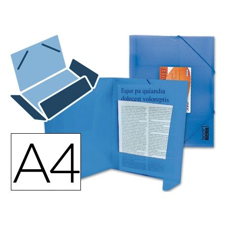 CARPETA LIDERPAPEL GOMAS SOLAPAS34982 POLIPROPILENO DIN A4 AZUL SERIE FROSTY CARPETA LIDERPAPEL GOMAS SOLAPAS34982 POLIPROPILENO DIN A4 AZUL SERIE FROSTY
