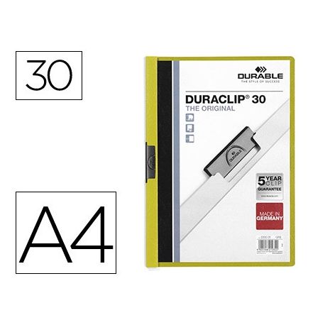 CARPETA DURACLIP DOSSIER PINZA LATERAL VERDE CAPACIDAD 30 HOJAS CARPETA DURACLIP DOSSIER PINZA LATERAL VERDE CAPACIDAD 30 HOJAS