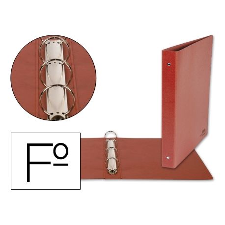 CARPETA DE 4 ANILLAS 40MM REDONDAS LIDERPAPEL FOLIO CARTON CUERO CARPETA DE 4 ANILLAS 40MM REDONDAS LIDERPAPEL FOLIO CARTON CUERO
