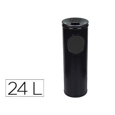 CENICERO PAPELERA REDONDO 401 NEGRO -METALICO -MEDIDA 66X21.5 CM CENICERO PAPELERA REDONDO 401 NEGRO -METALICO -MEDIDA 66X21.5 CM