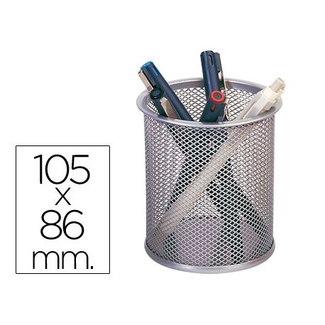 CUBILETE PORTALAPICES Q-CONNECT METAL REDONDO PLATA -MEDIDA DIAMETRO 86 ALTURA 105 CUBILETE PORTALAPICES Q-CONNECT METAL REDONDO PLATA -MEDIDA DIAMETRO 86 ALTURA 105