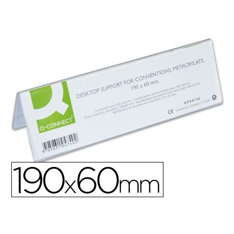 IDENTIFICADORES SOBREMESA Q-CONNECT METACRILATO TAMA¾O 190X60 MM REF.5727 IDENTIFICADORES SOBREMESA Q-CONNECT METACRILATO TAMA¾O 190X60 MM REF.5727