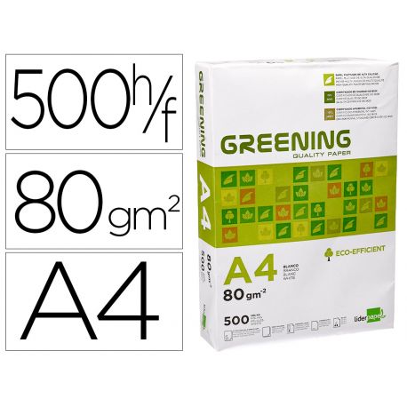 PAPEL FOTOCOPIADORA LIDERPAPEL GREENING DIN A4 80 GRAMOS -PAQUETE DE 500 HOJAS PAPEL FOTOCOPIADORA LIDERPAPEL GREENING DIN A4 80 GRAMOS -PAQUETE DE 500 HOJAS