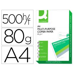 PAPEL FOTOCOPIADORA Q-CONNECT DIN A4 80 GRAMOS -PAQUETE DE 500 HOJAS