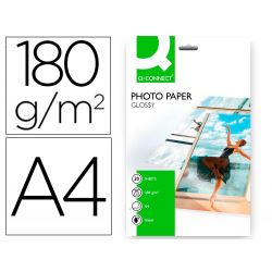 PAPEL Q-CONNECT FOTO GLOSSY -KF01103 DIN A4 -DIGITAL PHOTO -PARA INK-JET -BOLSA DE 20 HOJAS DE 180 G