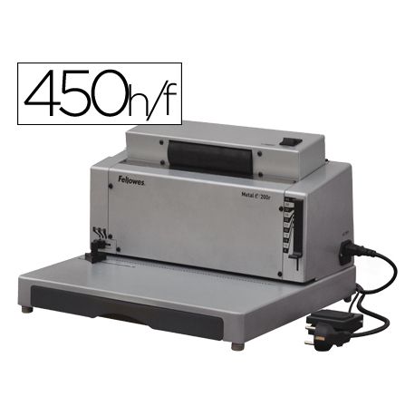 ENCUADERNADORA ELECTRICA PARA ESPIRAL FELLOWES E-200R PERFORA 20 H ENCUADERNA HASTA 450 H PASO 5:1 ENCUADERNADORA ELECTRICA PARA ESPIRAL FELLOWES E-200R PERFORA 20 H ENCUADERNA HASTA 450 H PASO 5:1