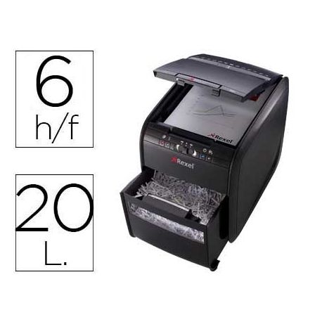 DESTRUCTORA DE DOCUMENTOS REXEL AUTO+80X CAPACIDAD DE CORTE 6 HOJAS DESTRUYE GRAPAS Y TARJETAS DE CR DESTRUCTORA DE DOCUMENTOS REXEL AUTO+80X CAPACIDAD DE CORTE 6 HOJAS DESTRUYE GRAPAS Y TARJETAS DE CR