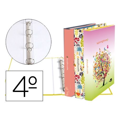 CARPETA LIDERPAPEL 4 ANILLAS 25 MM REDONDAS CARTON FORRADO CUARTO FANTASIA SPRING TIME CARPETA LIDERPAPEL 4 ANILLAS 25 MM REDONDAS CARTON FORRADO CUARTO FANTASIA SPRING TIME