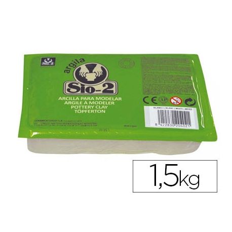 ARCILLA SIO-2 BLANCA PAQUETE DE 1.5 KG ARCILLA SIO-2 BLANCA PAQUETE DE 1.5 KG