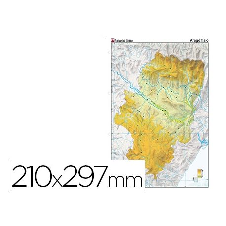 MAPA MUDO COLOR DIN A4 ARAGON FISICO MAPA MUDO COLOR DIN A4 ARAGON FISICO