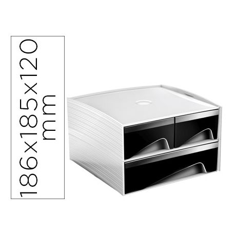 FICHERO CAJONES DE SOBREMESA CEP MYCUBE 3 CAJONES POLIESTIRENO COLOR NEGRO 186X185X120 MM FICHERO CAJONES DE SOBREMESA CEP MYCUBE 3 CAJONES POLIESTIRENO COLOR NEGRO 186X185X120 MM