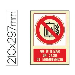PICTOGRAMA SYSSA SE¾AL DE NO UTILIZAR EN CASO DE EMERGENCIA EN PVC FOTOLUMINISCENTE 210X297 MM