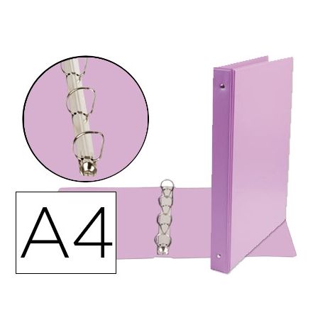 CARPETA DE 4 ANILLAS 25 MM MIXTAS LIDERPAPEL A4 CARTON FORRADO PVC VIOLETA CARPETA DE 4 ANILLAS 25 MM MIXTAS LIDERPAPEL A4 CARTON FORRADO PVC VIOLETA