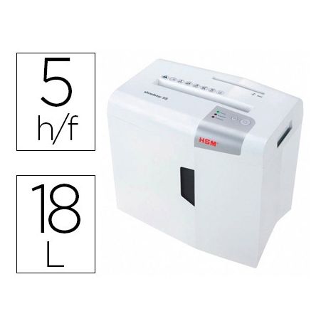 DESTRUCTORA DE DOCUMENTOS HSM SHREDSTAR X5 CAPACIDAD DE CORTE 5 H EN PARTICULAS DESTRUYE GRAPAS CLIP DESTRUCTORA DE DOCUMENTOS HSM SHREDSTAR X5 CAPACIDAD DE CORTE 5 H EN PARTICULAS DESTRUYE GRAPAS CLIP