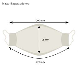 Mascarilla Maskplus Adulto con 10 filtros de papel (Granate)