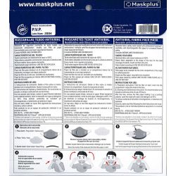 Mascarilla Maskplus Kids 3-5 años con 10 filtros de papel  (Negra)