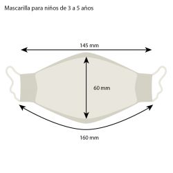 Mascarilla Maskplus Kids 3-5 años con 10 filtros de papel  (Negra)