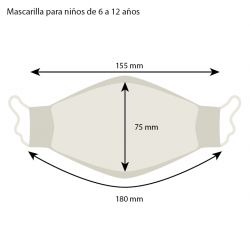 Mascarilla Maskplus Kids 6-12 años con 10 filtros de papel (Blanca) 