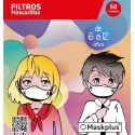 50 recambios de filtro de papel 6-12 años para mascarillas Maskplus 