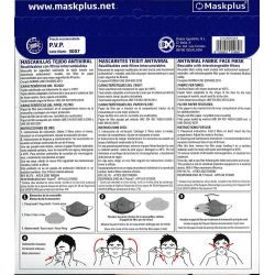 Mascarilla Adultos XL Maskplus con 10 filtros de papel (Negra)