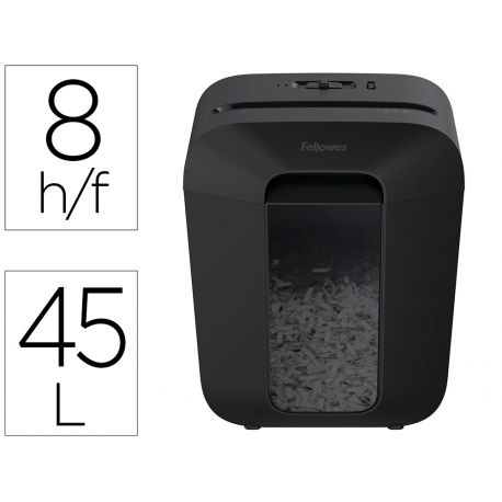 DESTRUCTORA DE DOCUMENTOS FELLOWES LX-45 CAPACIDAD DE CORTE 8 H SEGURIDAD P4 DESTRUYE GRAPAS CLIPS Y DESTRUCTORA DE DOCUMENTOS FELLOWES LX-45 CAPACIDAD DE CORTE 8 H SEGURIDAD P4 DESTRUYE GRAPAS CLIPS Y