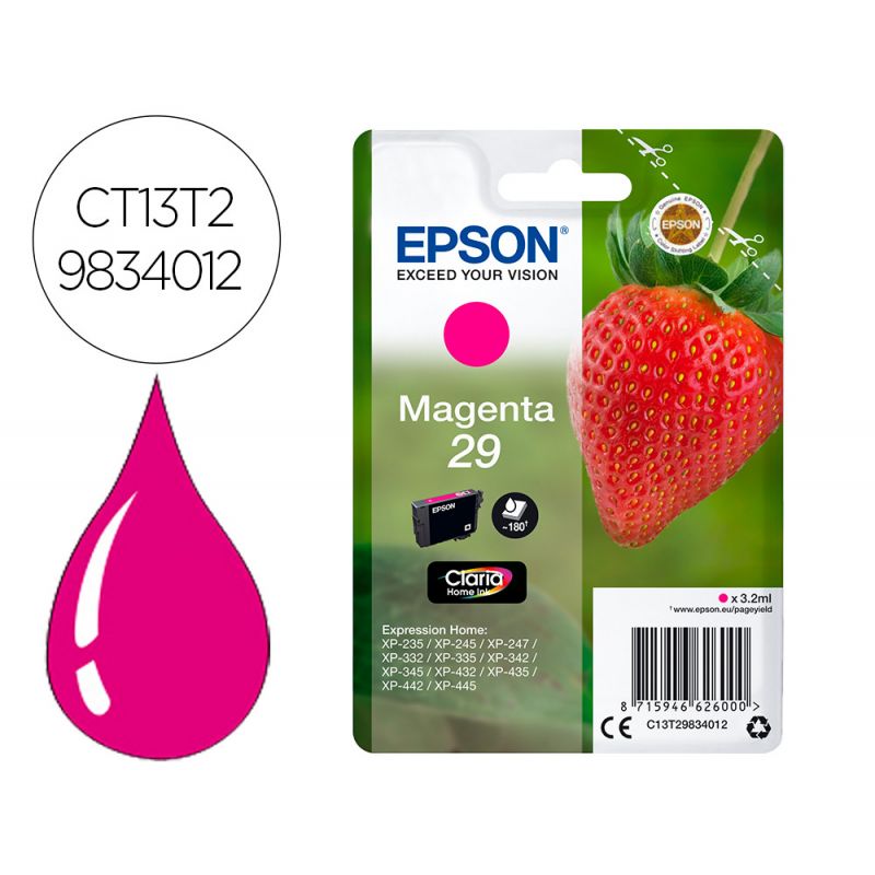 INK-JET EPSON SINGLEPACK MAGENTA 29 CLARIA HOME INK FRESA RF+AM