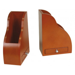 APOYALIBROS MADERA D-043 CON CAJON COLOR COGNAC -JUEGO 145X80X210 MM