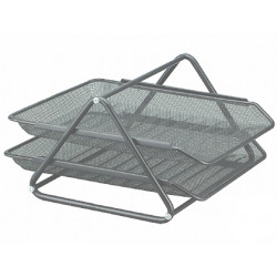 BANDEJA SOBREMESA METALICA Q-CONNECT REJILLA GXA100 PLATA2 BANDEJAS MOVIBLES -300X185X 350 MM