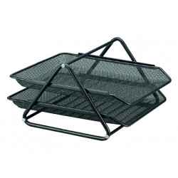 BANDEJA SOBREMESA METALICA Q-CONNECT REJILLA GXA100 NEGRA2 BANDEJAS MOVIBLES -300X185X350 MM