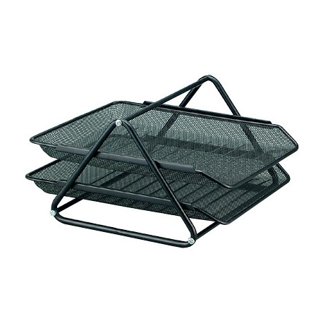 BANDEJA SOBREMESA METALICA Q-CONNECT REJILLA GXA100 NEGRA2 BANDEJAS MOVIBLES -300X185X350 MM